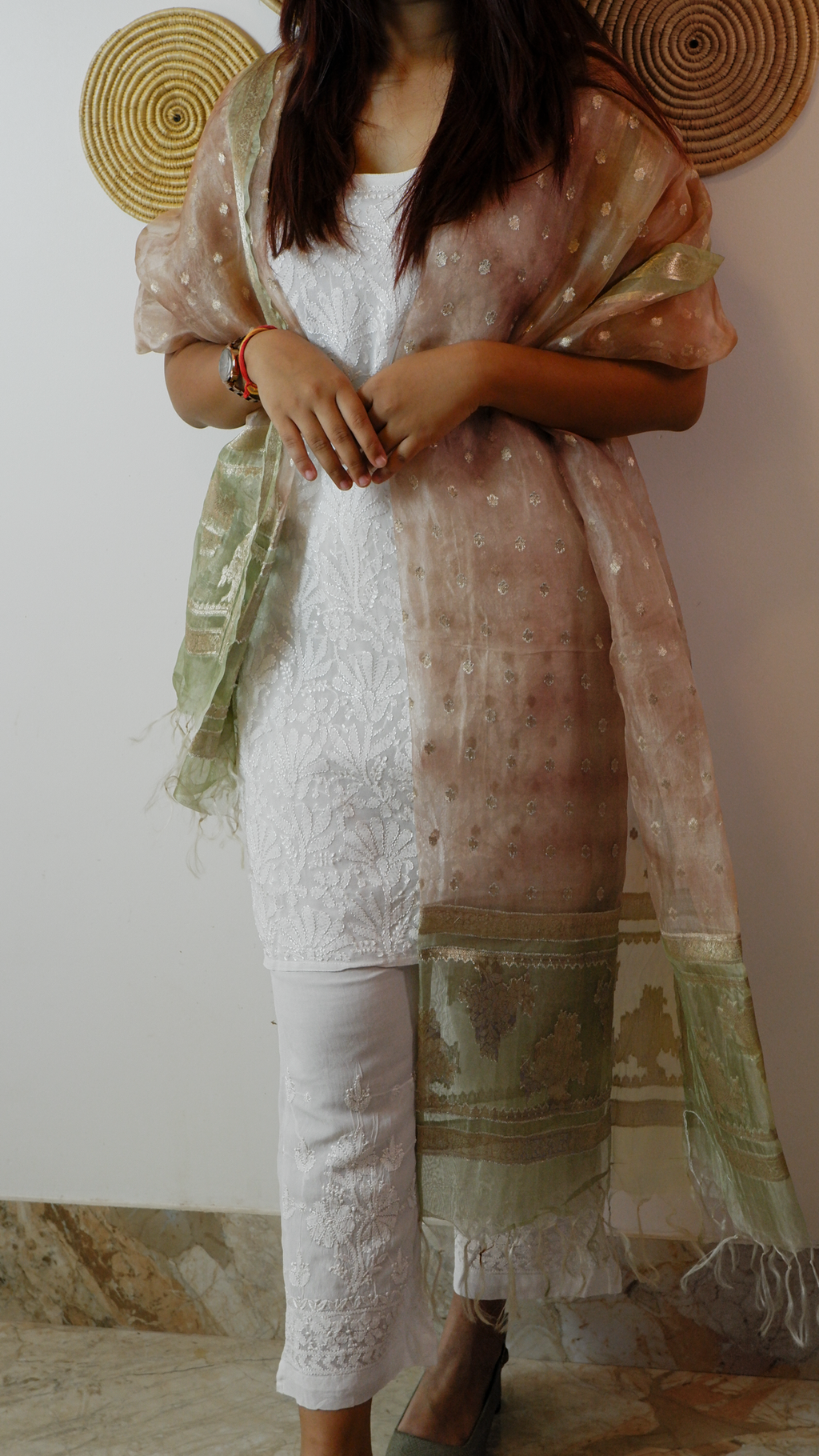 Zayna White (Georgette Chikankari Full Set)