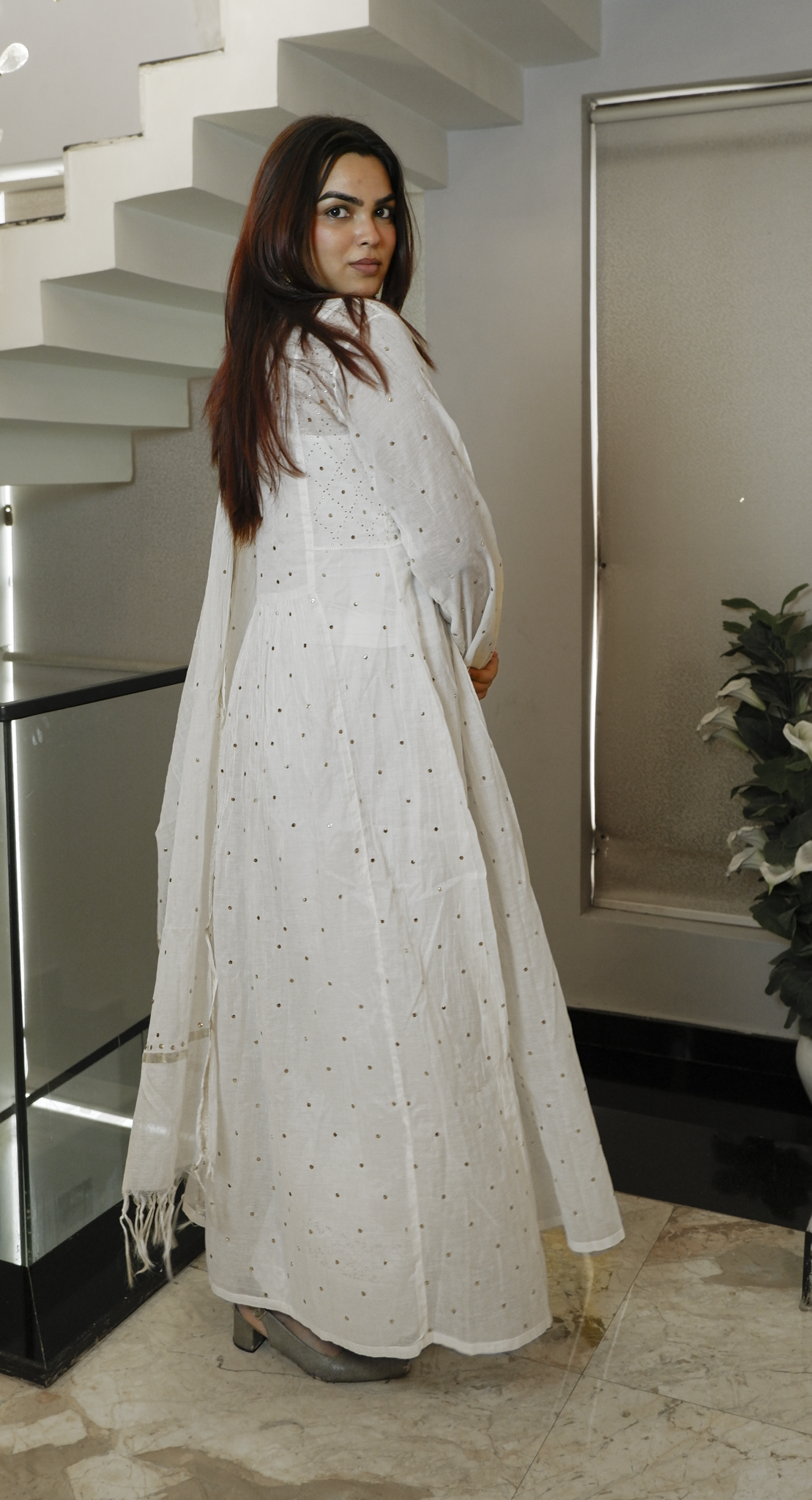 Pearl Mist (Mul Cotton Peta Work Kurta Set)