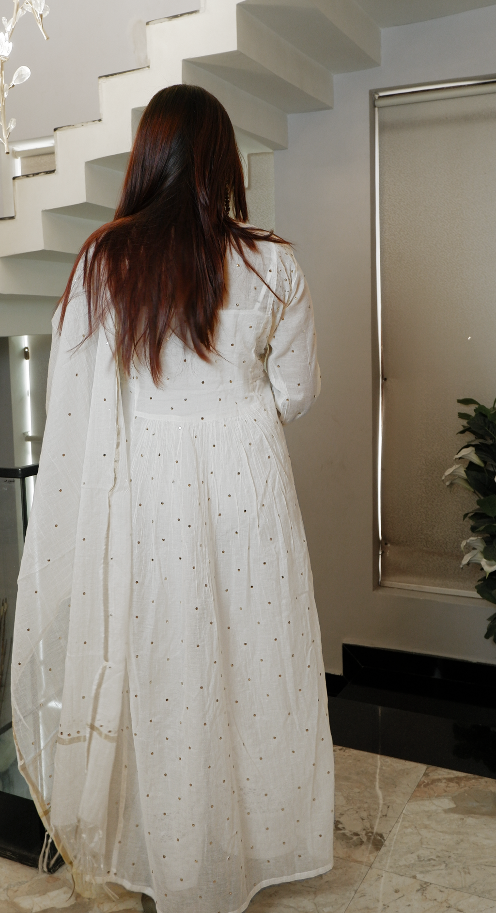 Pearl Mist (Mul Cotton Peta Work Kurta Set)