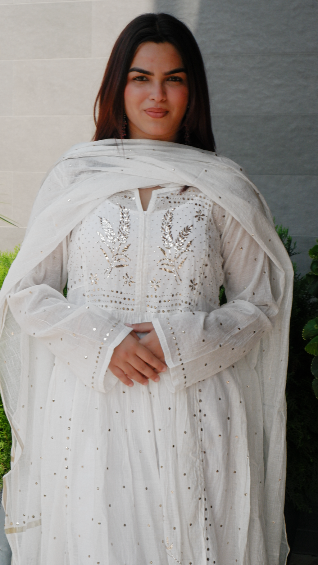 Pearl Mist (Mul Cotton Peta Work Kurta Set)