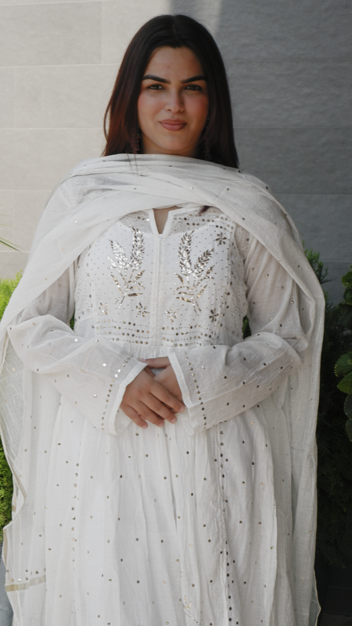 Pearl Mist (Mul Cotton Peta Work Kurta Set)