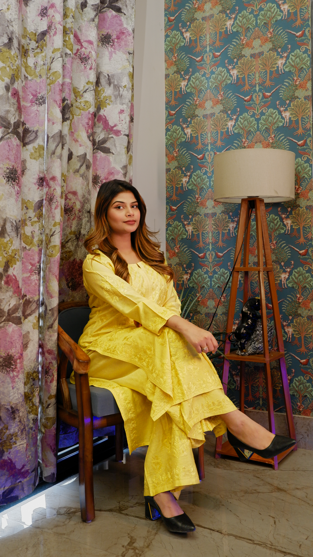 Sunshine Grace Chikankari Kurta (Chanderi Kurta Set )