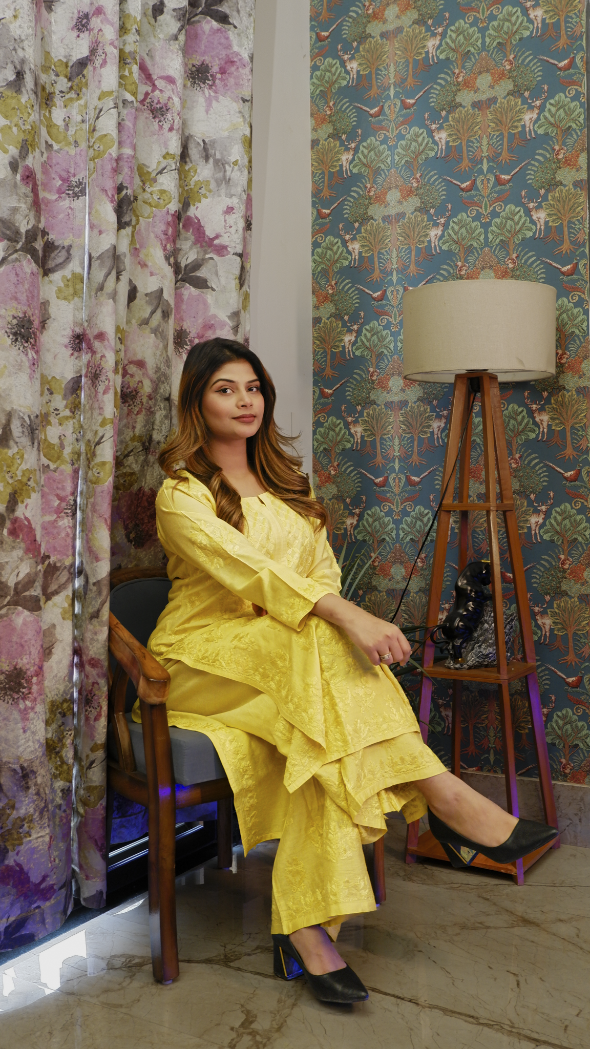 Sunshine Grace Chikankari Kurta (Chanderi Kurta Set )