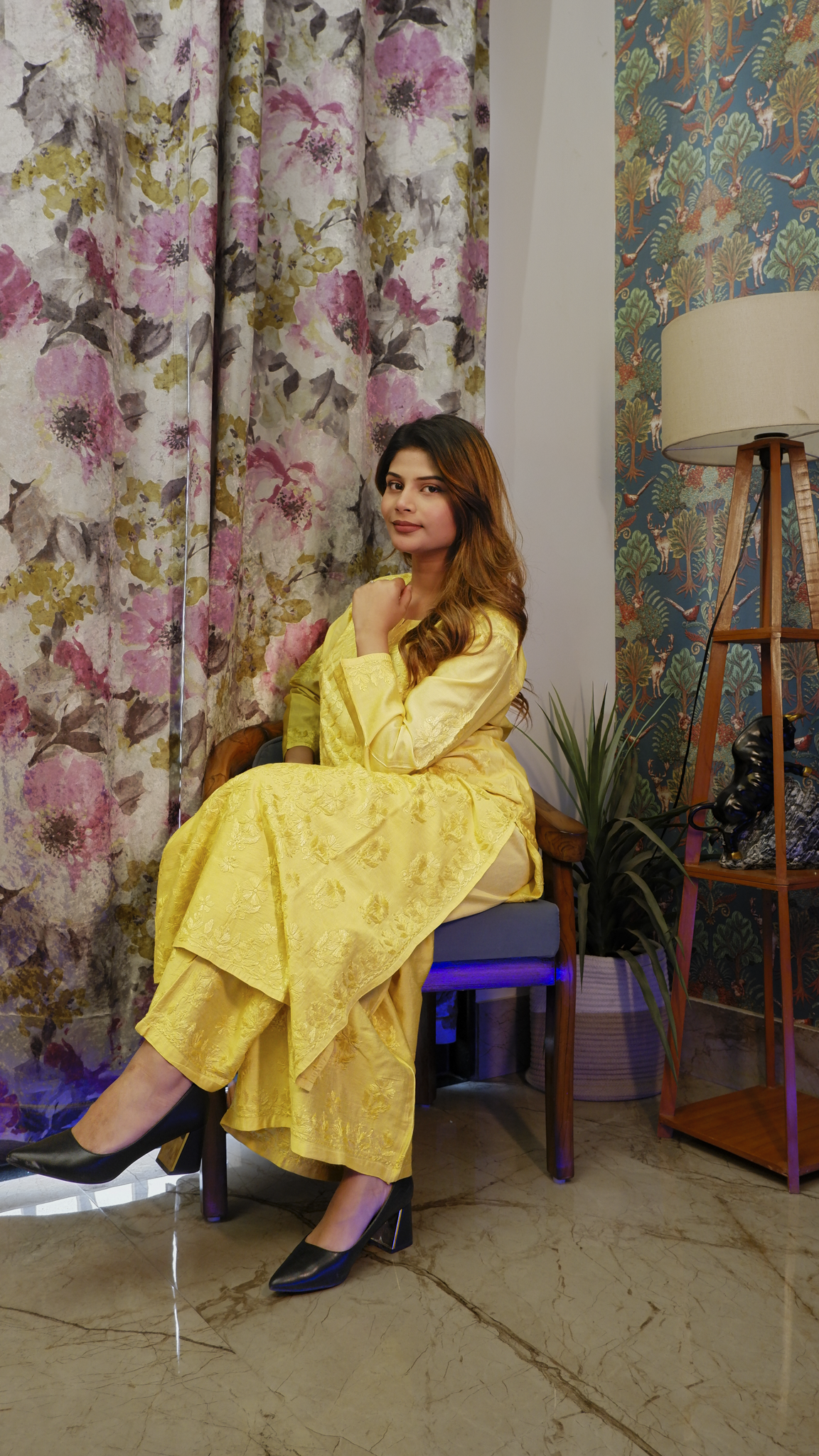 Sunshine Grace Chikankari Kurta (Chanderi Kurta Set )