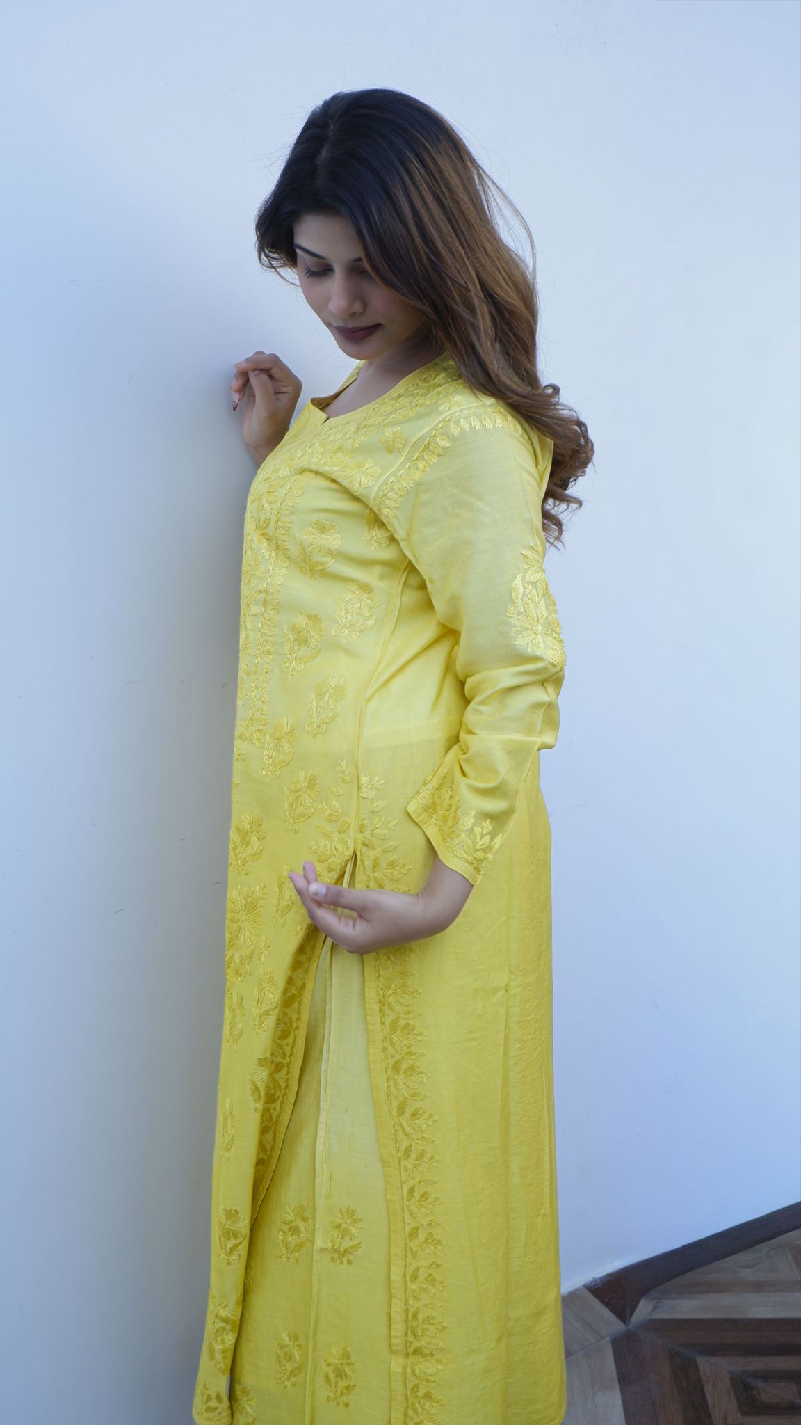 Sunshine Grace Chikankari Kurta (Chanderi Kurta Set )