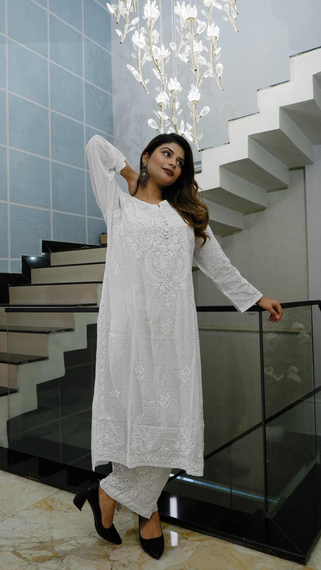 Moonlit Muse (Cotton Chikankari Kurta)