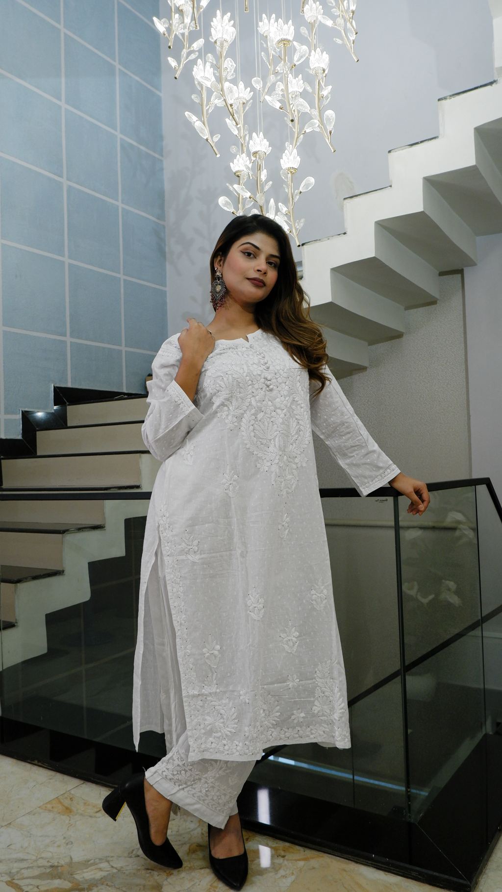 Moonlit Muse (Cotton Chikankari Kurta)