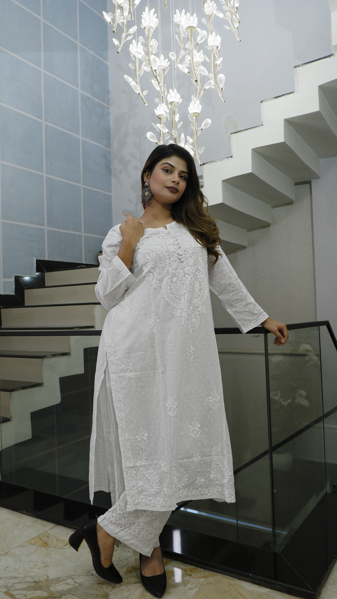 Moonlit Muse (Cotton Chikankari Kurta)