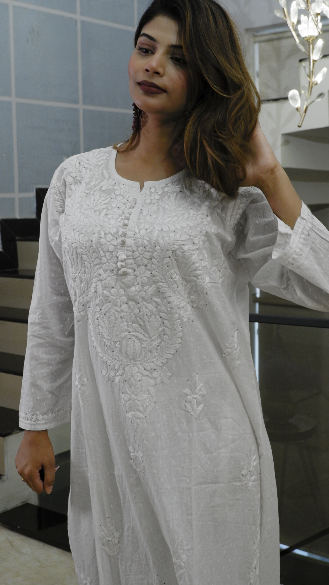 Moonlit Muse (Cotton Chikankari Kurta)